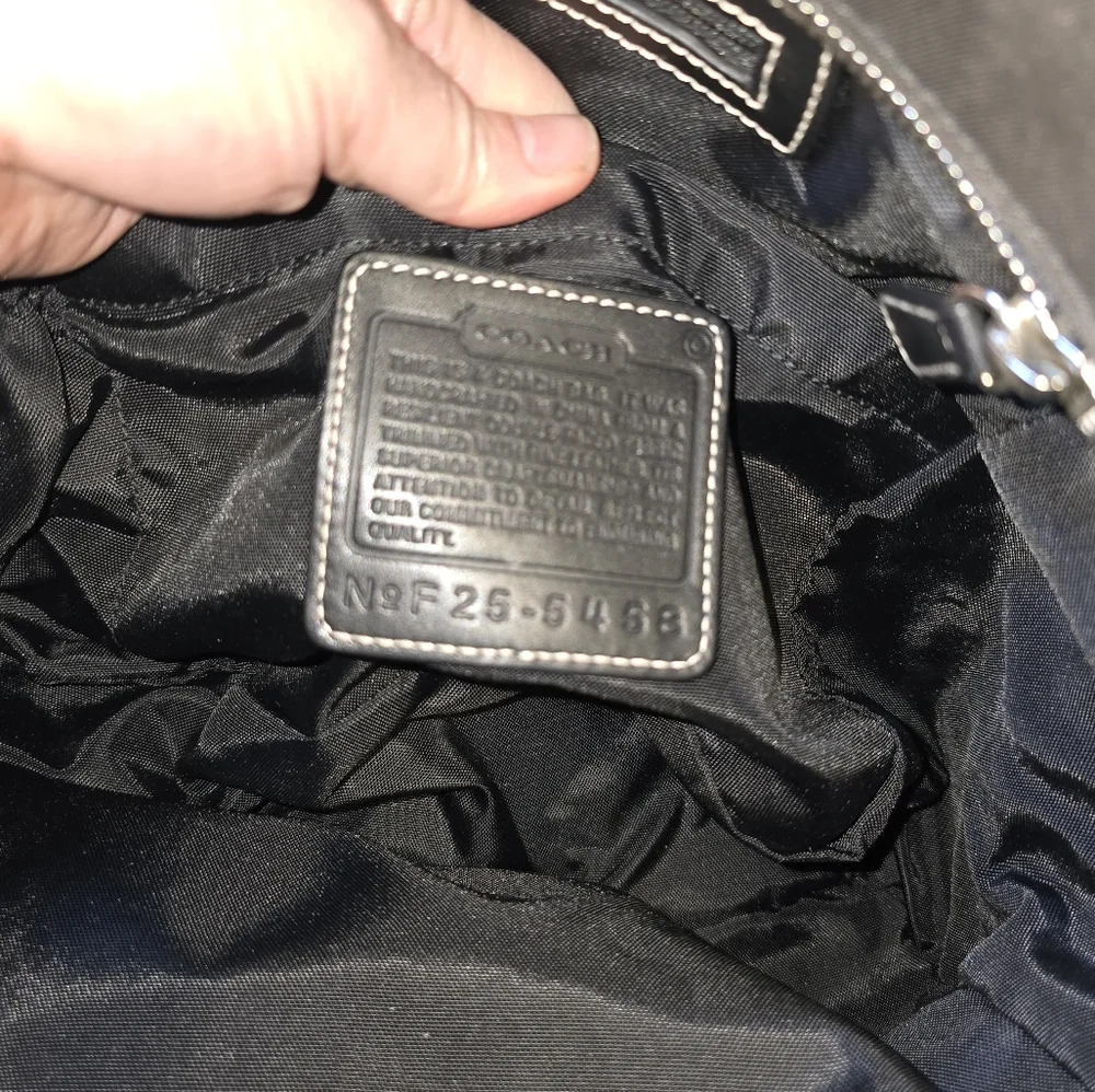 Coach #5468 Metallic Black Leather Diaper Bag - Tote